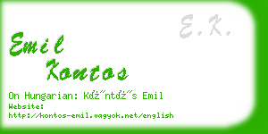 emil kontos business card